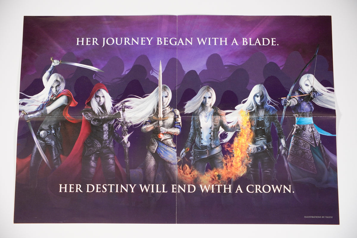 Character-art side of the original Throne of Glass fold-out poster