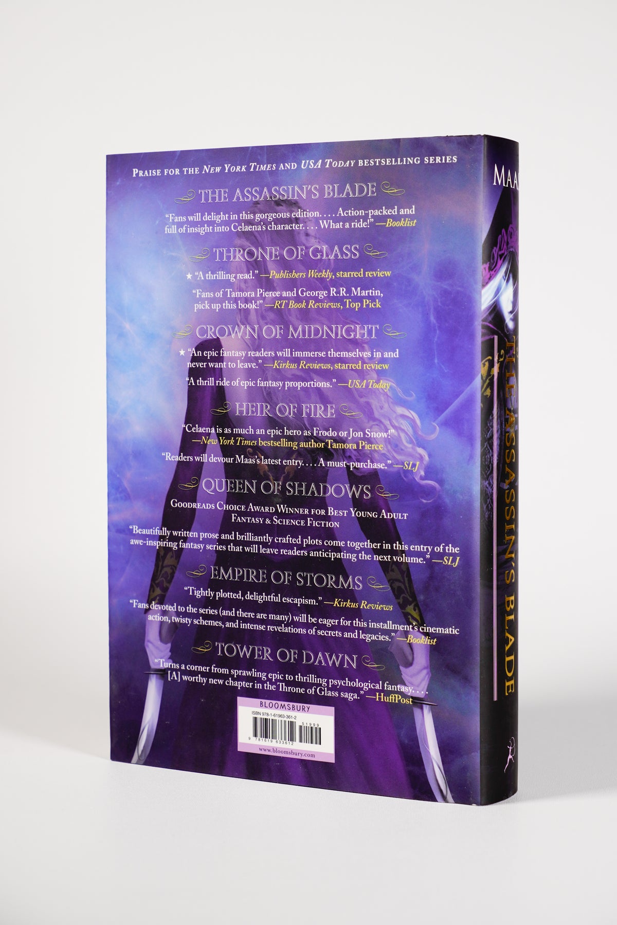 The Assassin's Blade original illustrated dust-jacket back from the 2018 Throne of Glass hardcover box set