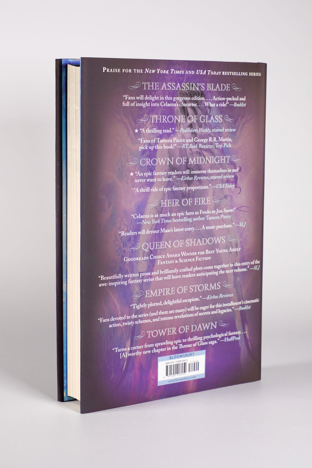 Throne of Glass original illustrated dust-jacket back from the 2018 Throne of Glass hardcover box set