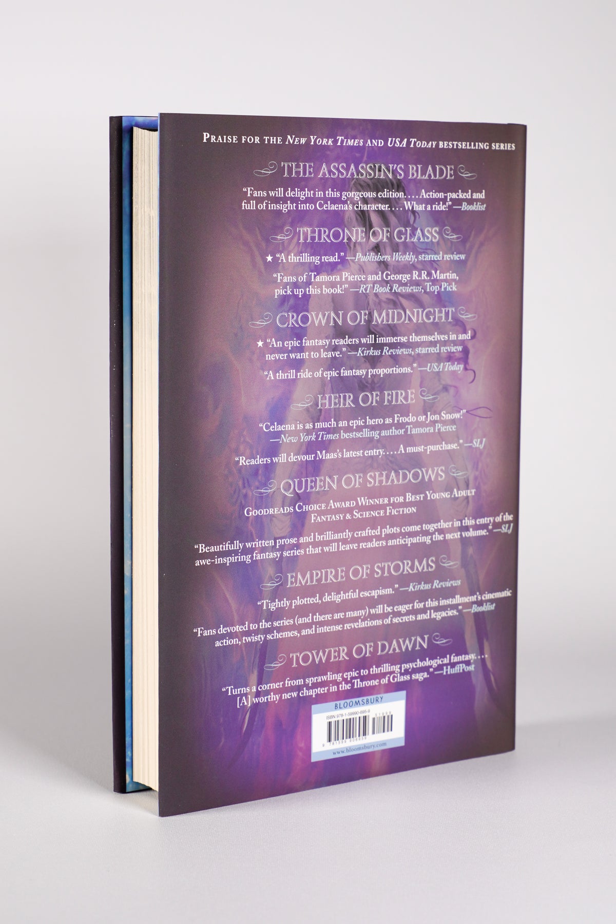 Throne of Glass original illustrated dust-jacket back from the 2018 Throne of Glass hardcover box set