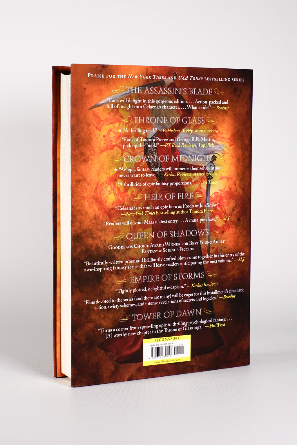 Crown of Midnight original illustrated dust-jacket back from the 2018 Throne of Glass hardcover box set
