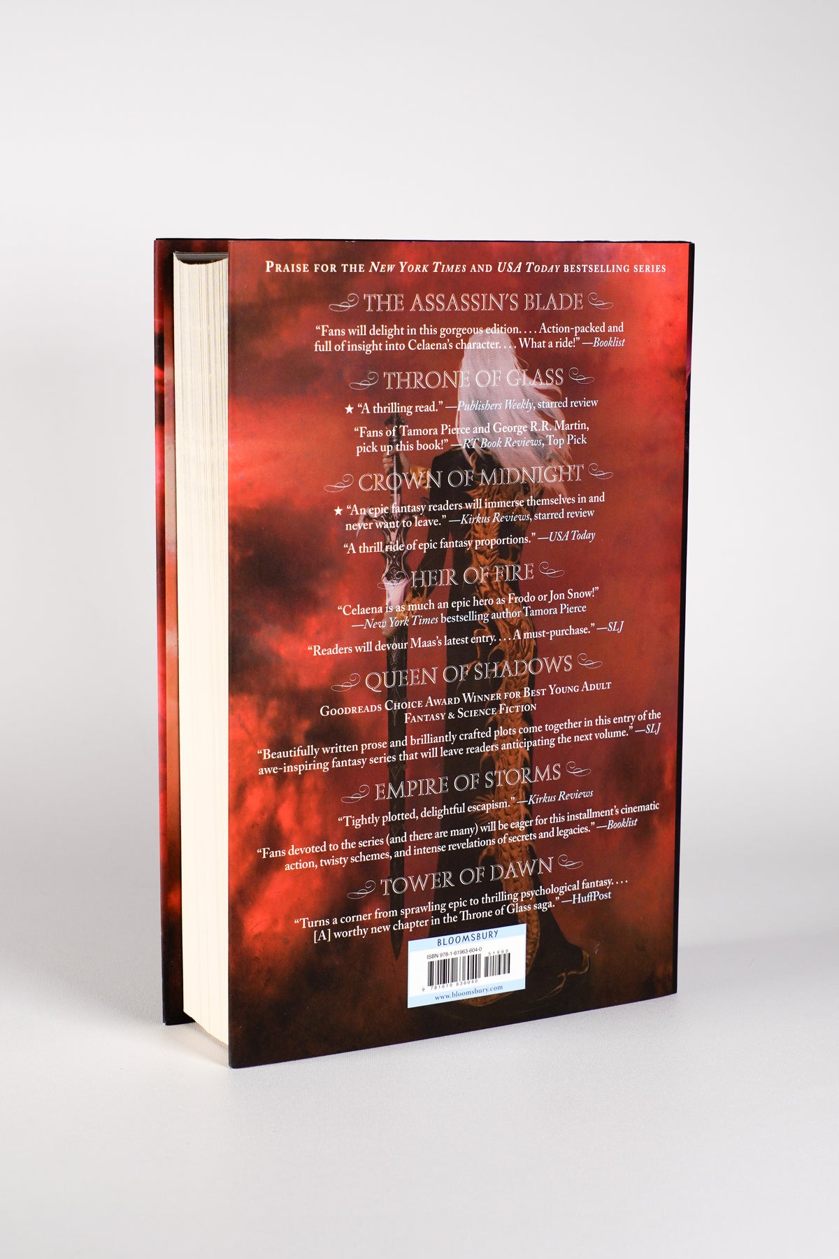 Queen of Shadows original illustrated dust-jacket back from the 2018 Throne of Glass hardcover box set