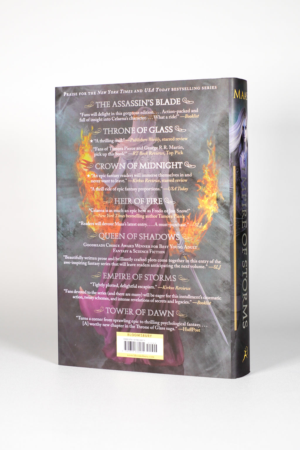 Empire of Storms original illustrated dust-jacket back from the 2018 Throne of Glass hardcover box set