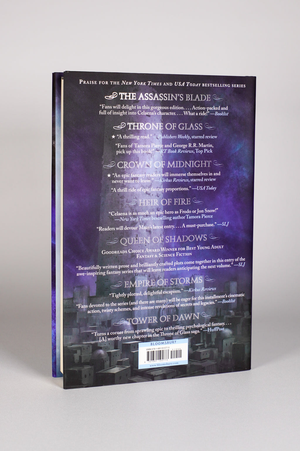 Tower of Dawn original illustrated dust-jacket back from the 2018 Throne of Glass hardcover box set