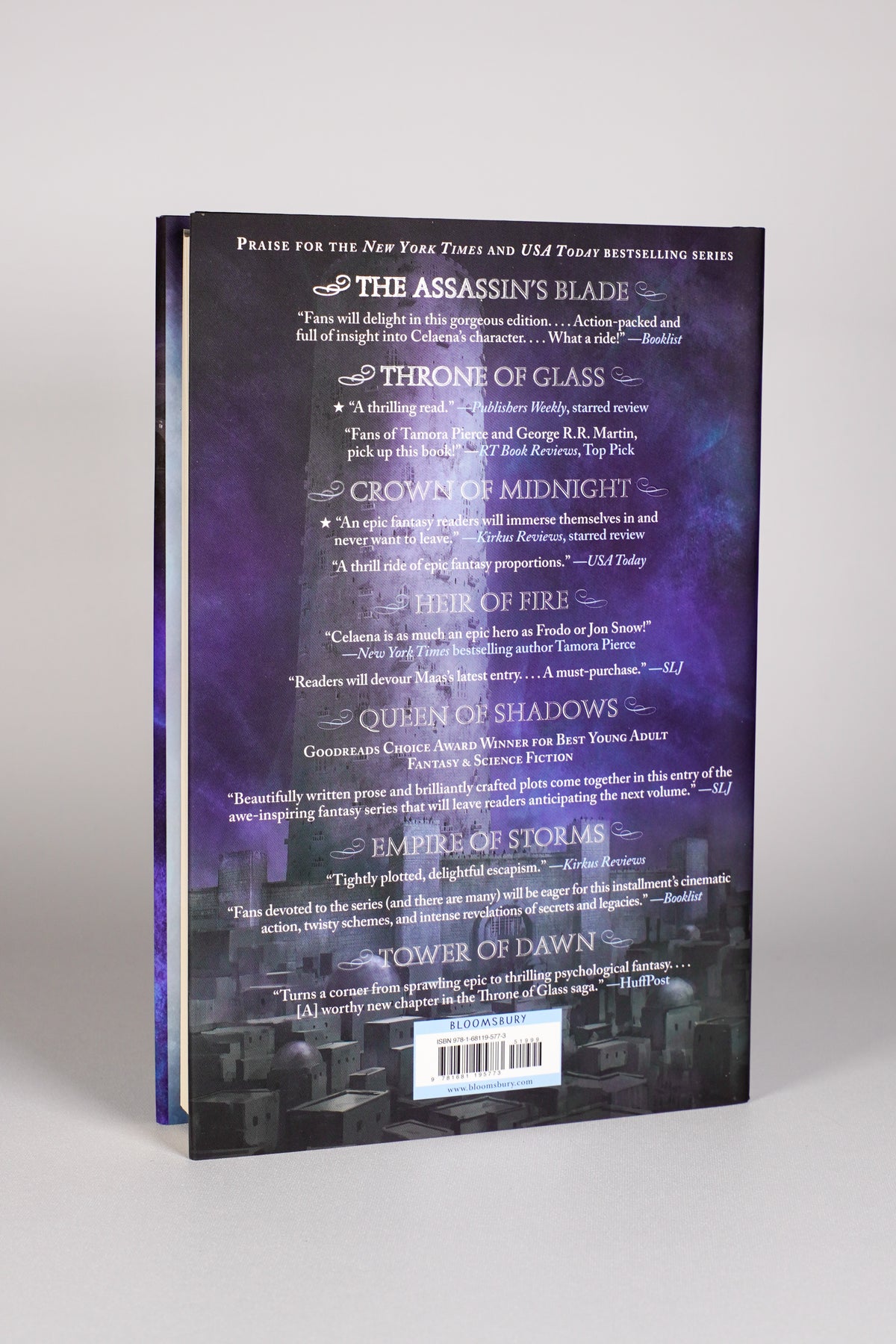 Tower of Dawn original illustrated dust-jacket back from the 2018 Throne of Glass hardcover box set