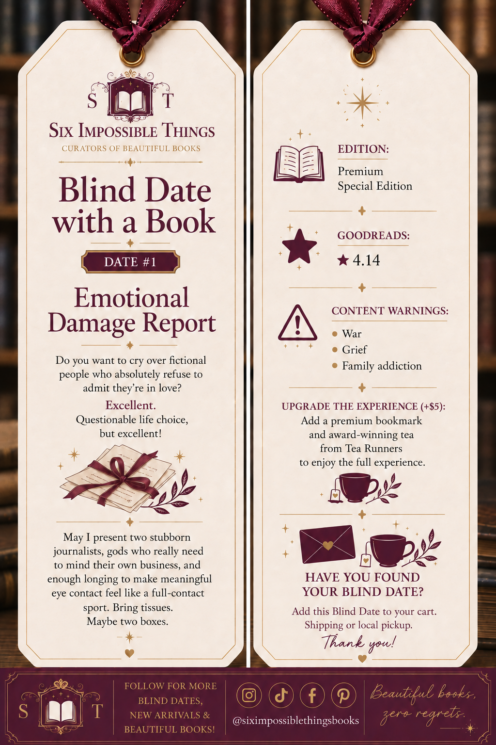 Blind Date #1 Emotional Damage Report mystery book product graphic