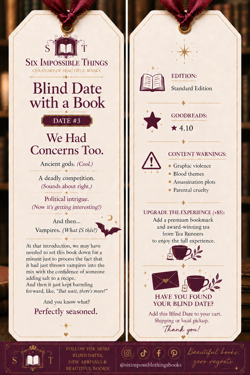 Blind Date #3 We Had Concerns Too mystery book product graphic