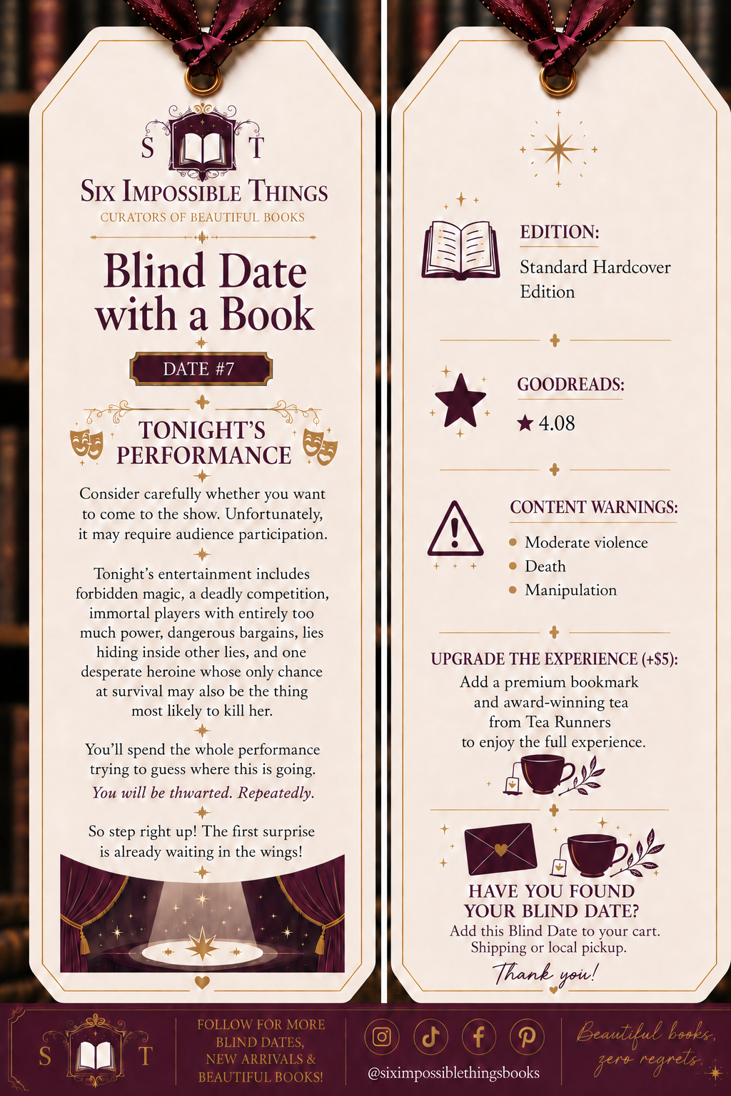 Blind Date #7 Tonight's Performance mystery book product graphic