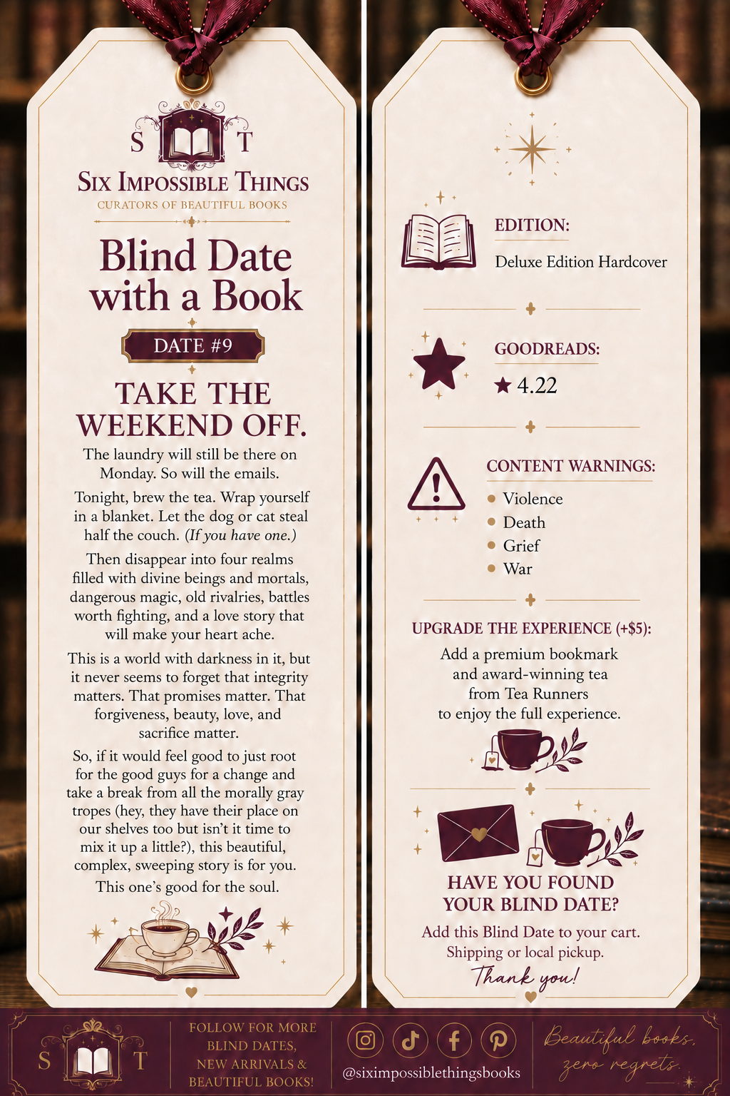 Blind Date #9 Take the Weekend Off mystery book product graphic