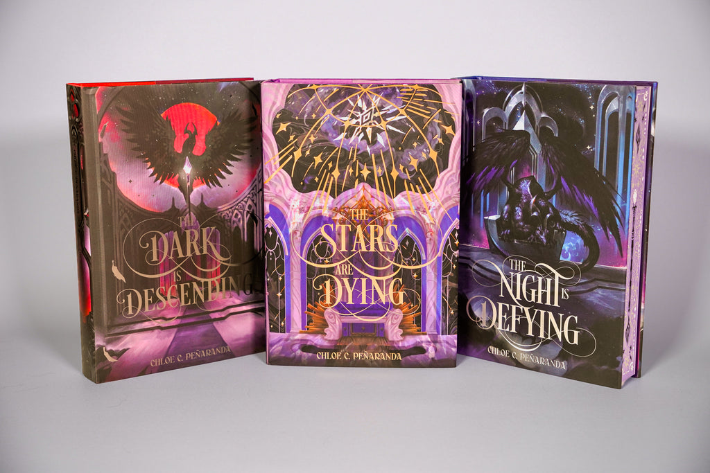 Complete Nytefall trilogy OwlCrate exclusive signed set front covers