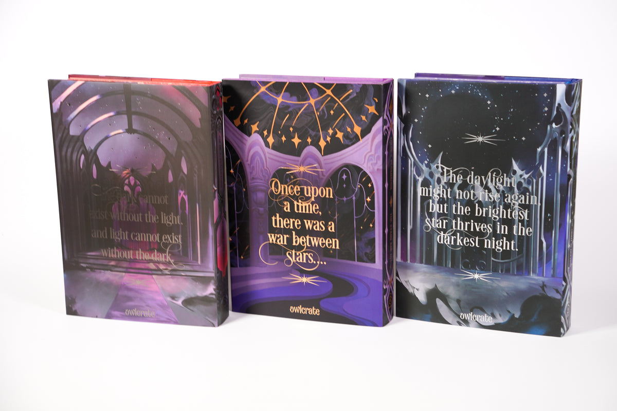 Complete Nytefall trilogy OwlCrate exclusive set reverse covers