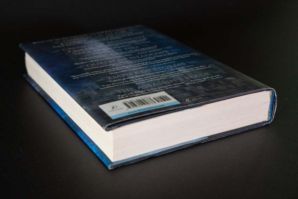 Tower of Dawn hardcover laid flat showing page block and remainder mark