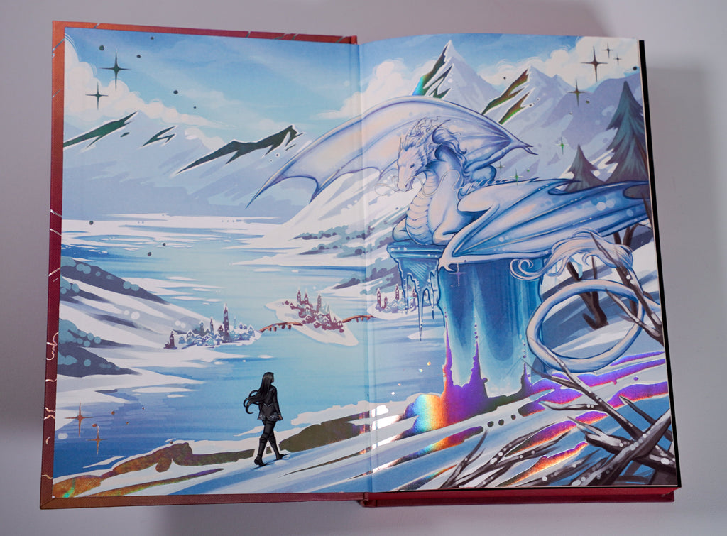 Dragon endpaper artwork