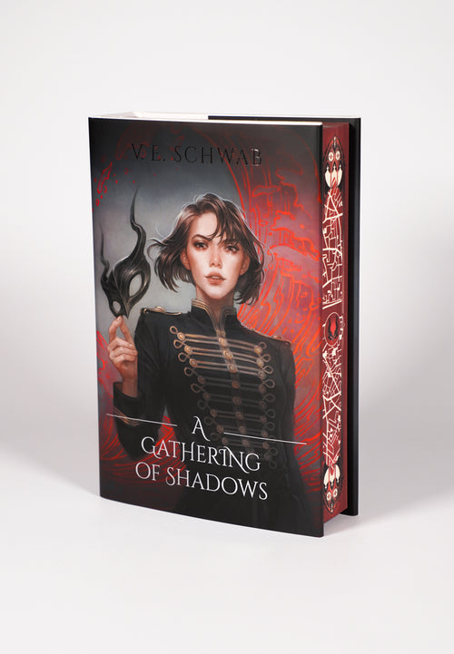 A Gathering of Shadows OwlCrate front dust jacket and decorated edges