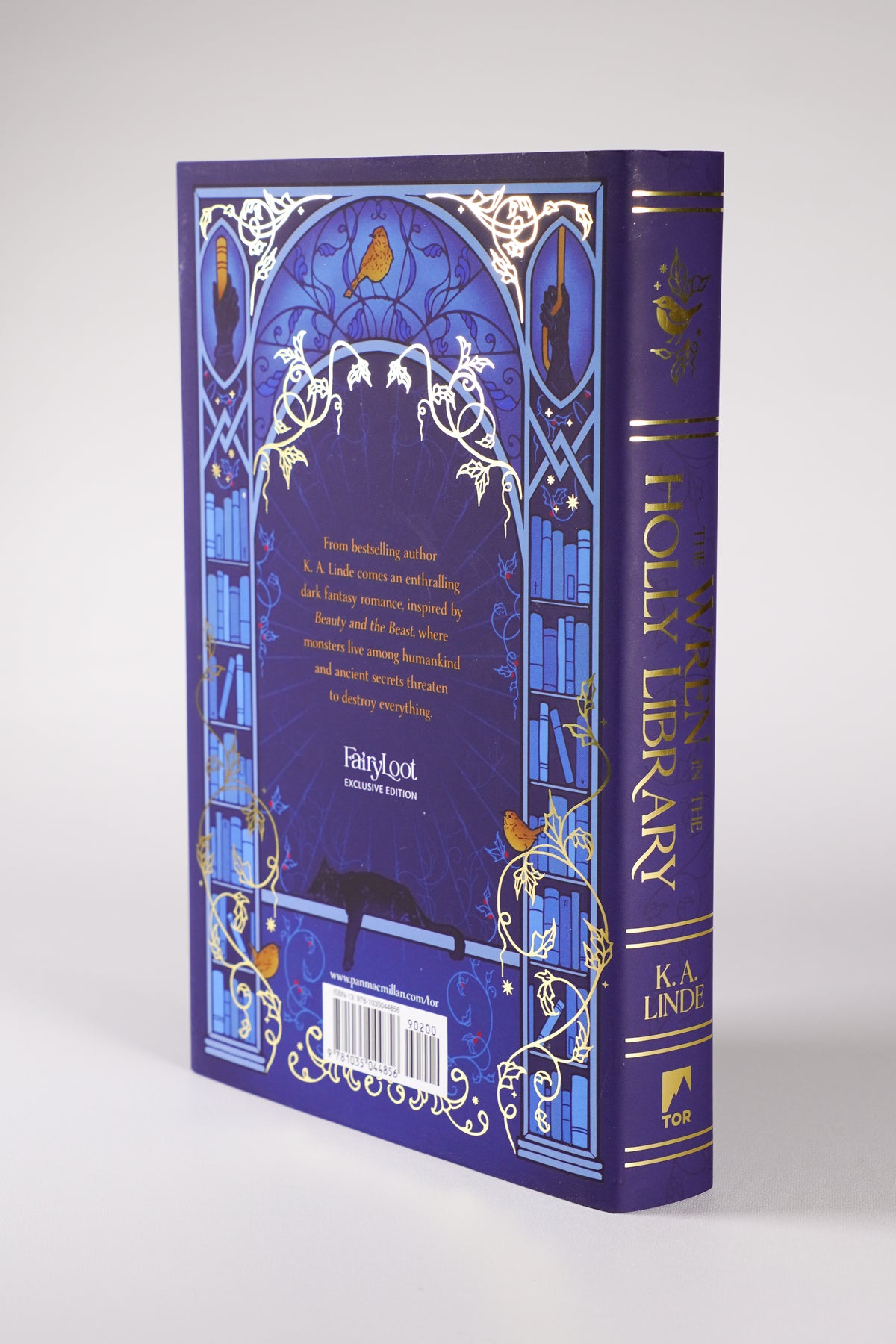 The Wren in the Holly Library FairyLoot exclusive back dust jacket and spine