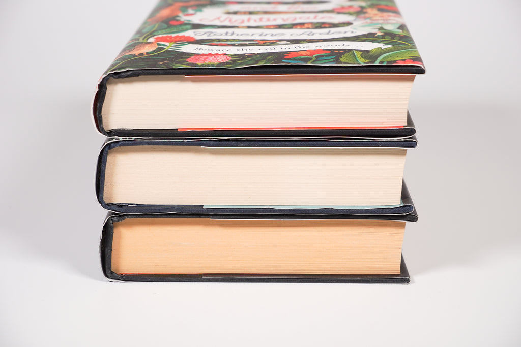 Winternight Trilogy hardcover set showing opposite page edges and jacket wear