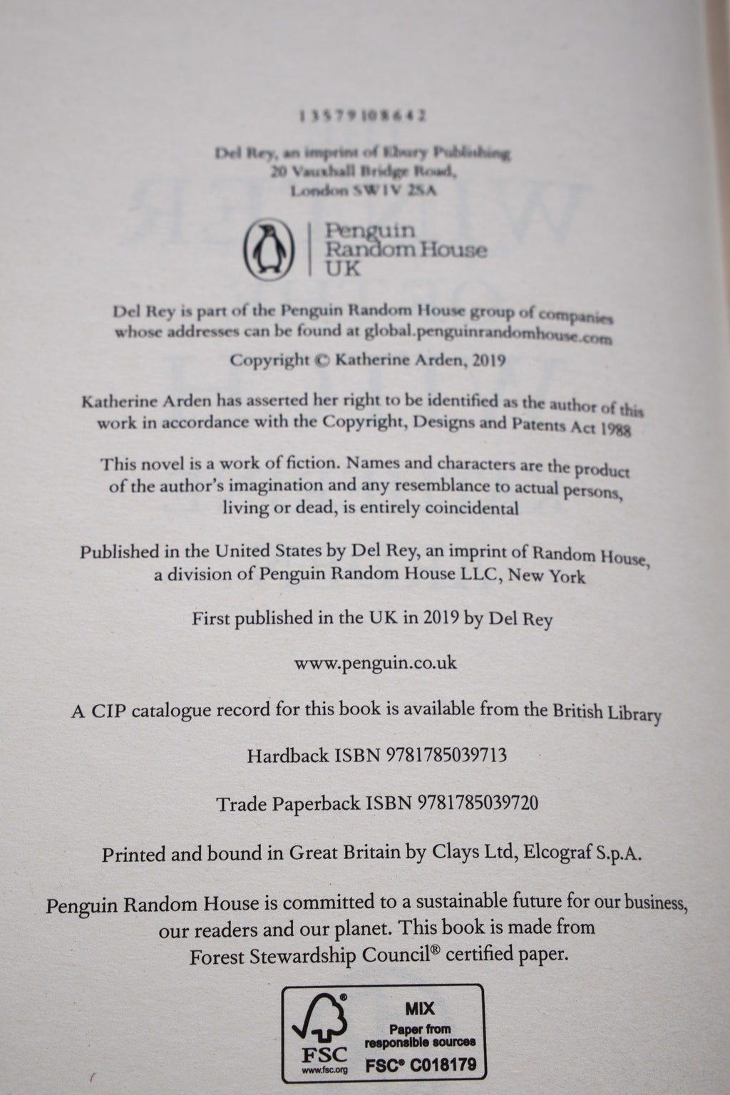 The Winter of the Witch UK hardcover copyright and ISBN page