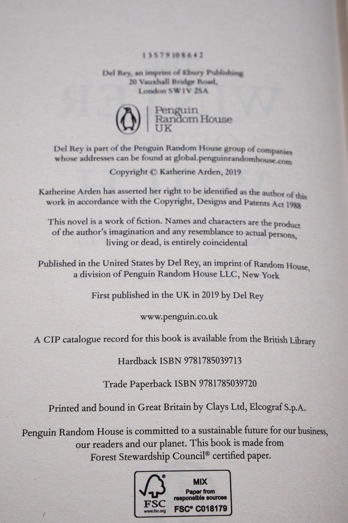 The Winter of the Witch UK hardcover copyright and ISBN page