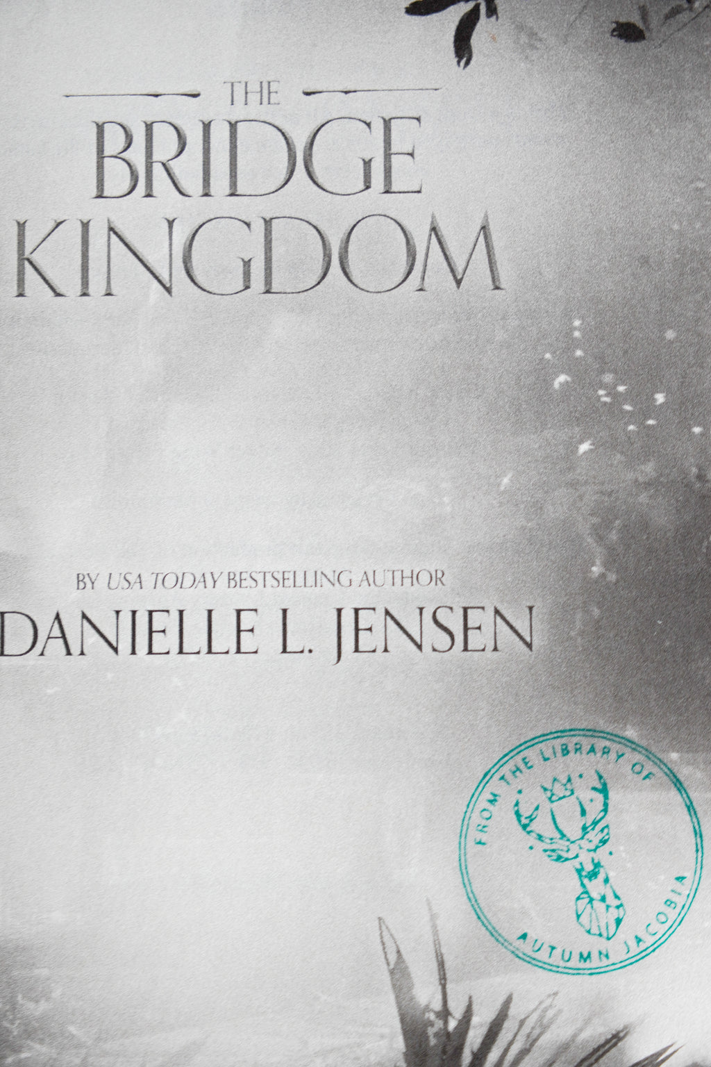 The Bridge Kingdom and The Traitor Queen — original-cover paperback pair: Bridge Kingdom title page with prior-owner library stamp; actual copy
