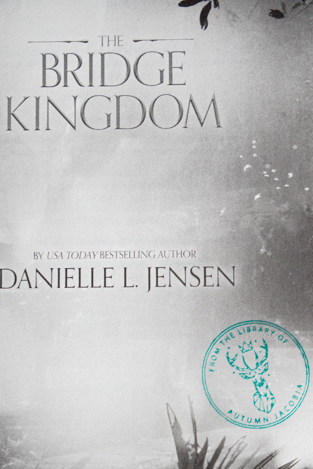 The Bridge Kingdom and The Traitor Queen — original-cover paperback pair: Bridge Kingdom title page with prior-owner library stamp; actual copy