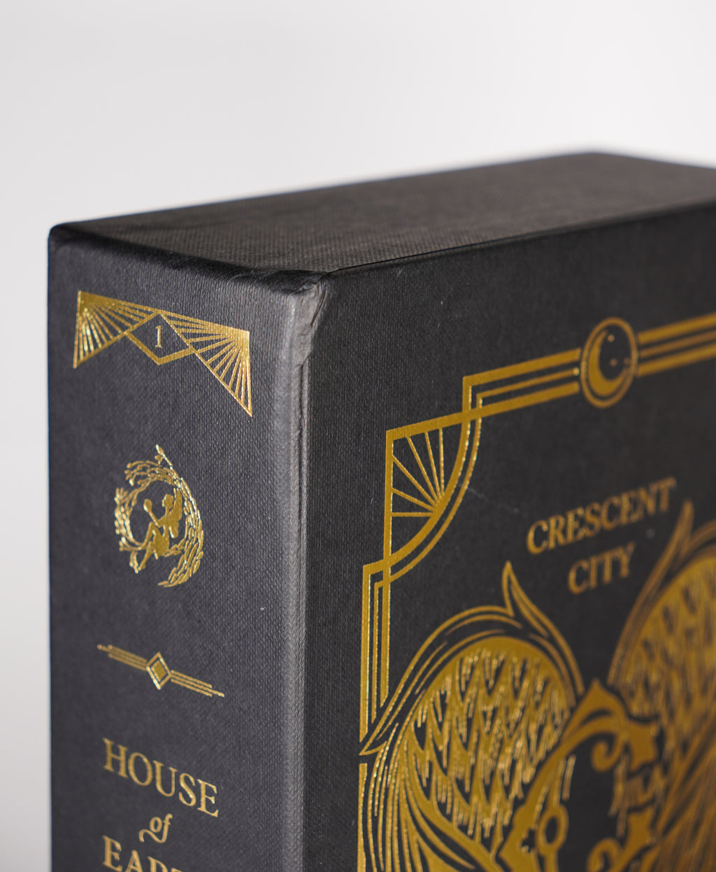 Small compressed corner on the House of Earth and Blood FairyLoot slipcase