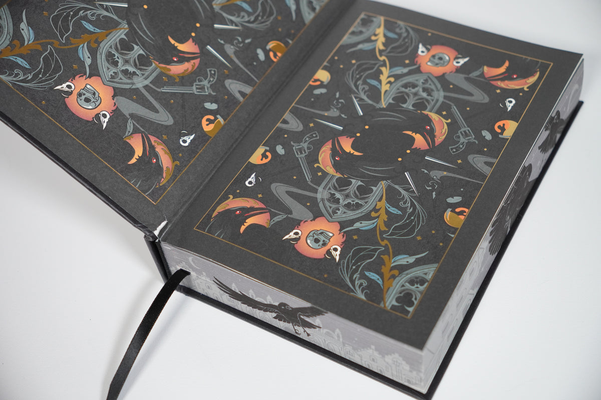 Crooked Kingdom OwlCrate exclusive illustrated endpapers