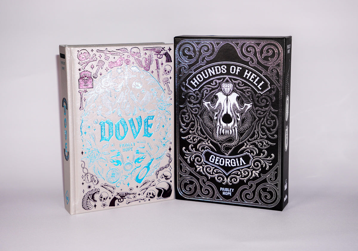 Dove Bookish Box exclusive edition with slipcase and matching art card, front view