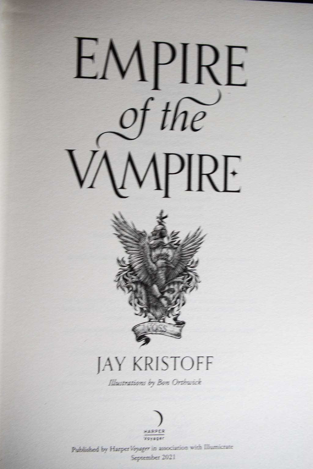 Empire of the Vampire — Illumicrate: Illumicrate title and publication page; actual copy