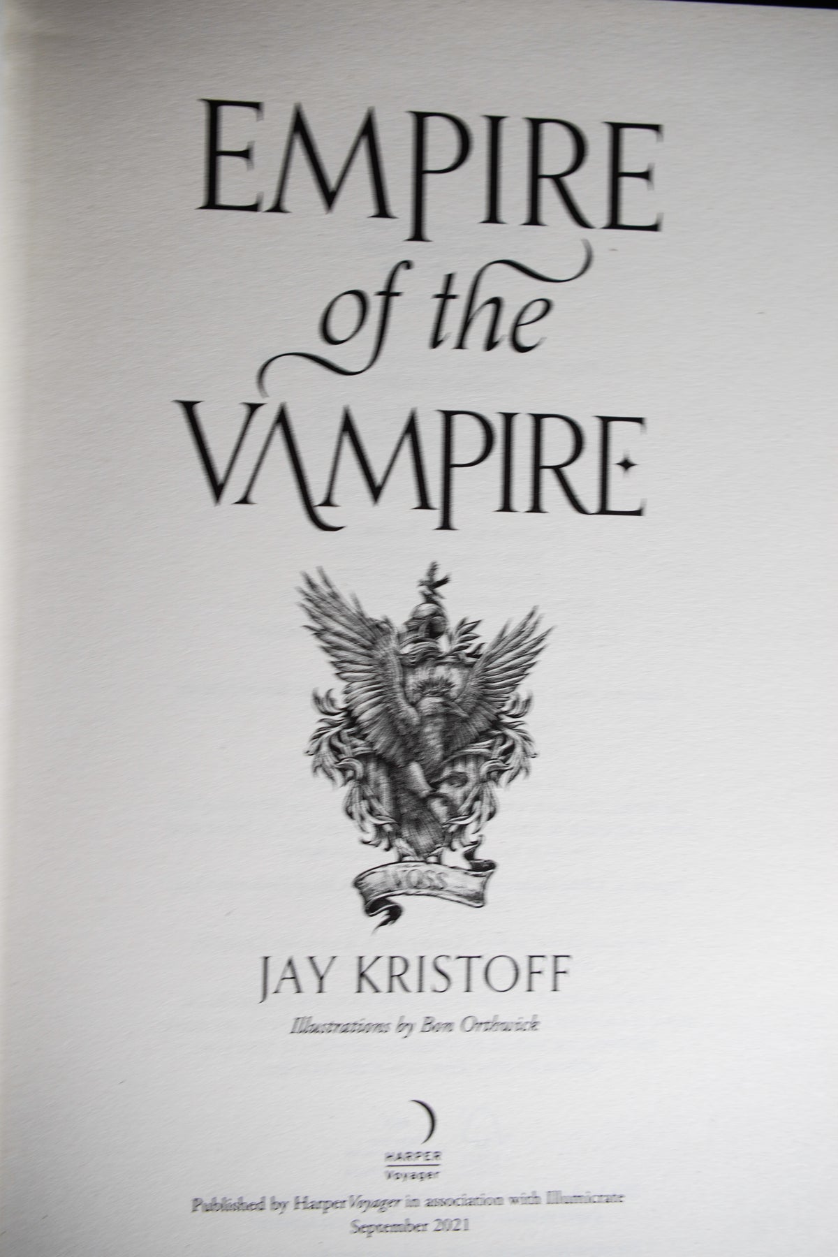 Empire of the Vampire — Illumicrate: Illumicrate title and publication page; actual copy