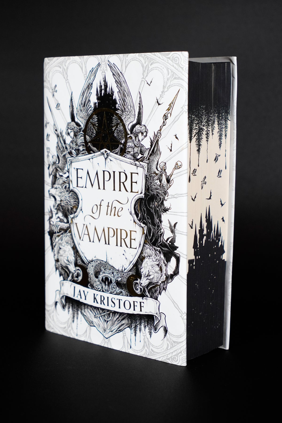 Empire of the Vampire — Illumicrate: front jacket and castle-patterned fore-edge; actual copy