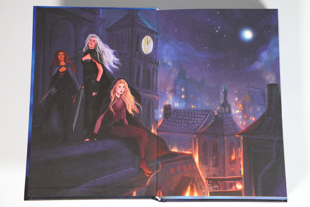 Lady of Darkness Aurora Crate exclusive illustrated endpapers spread