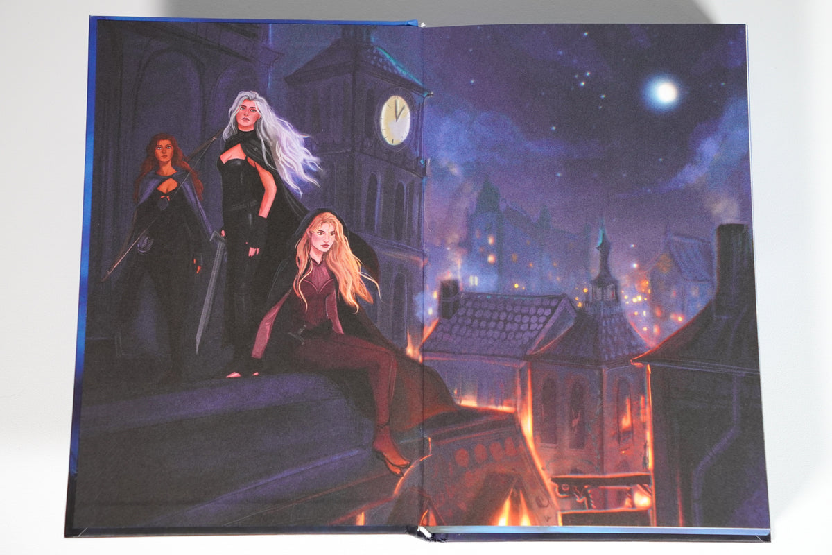 Lady of Darkness Aurora Crate exclusive illustrated endpapers spread
