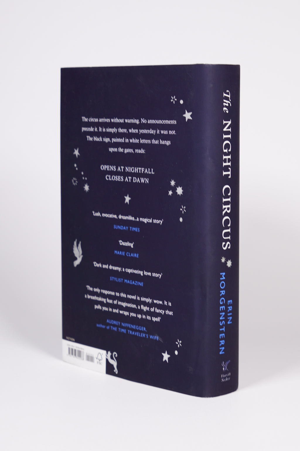 Back cover and spine of The Night Circus Waterstones exclusive hardcover