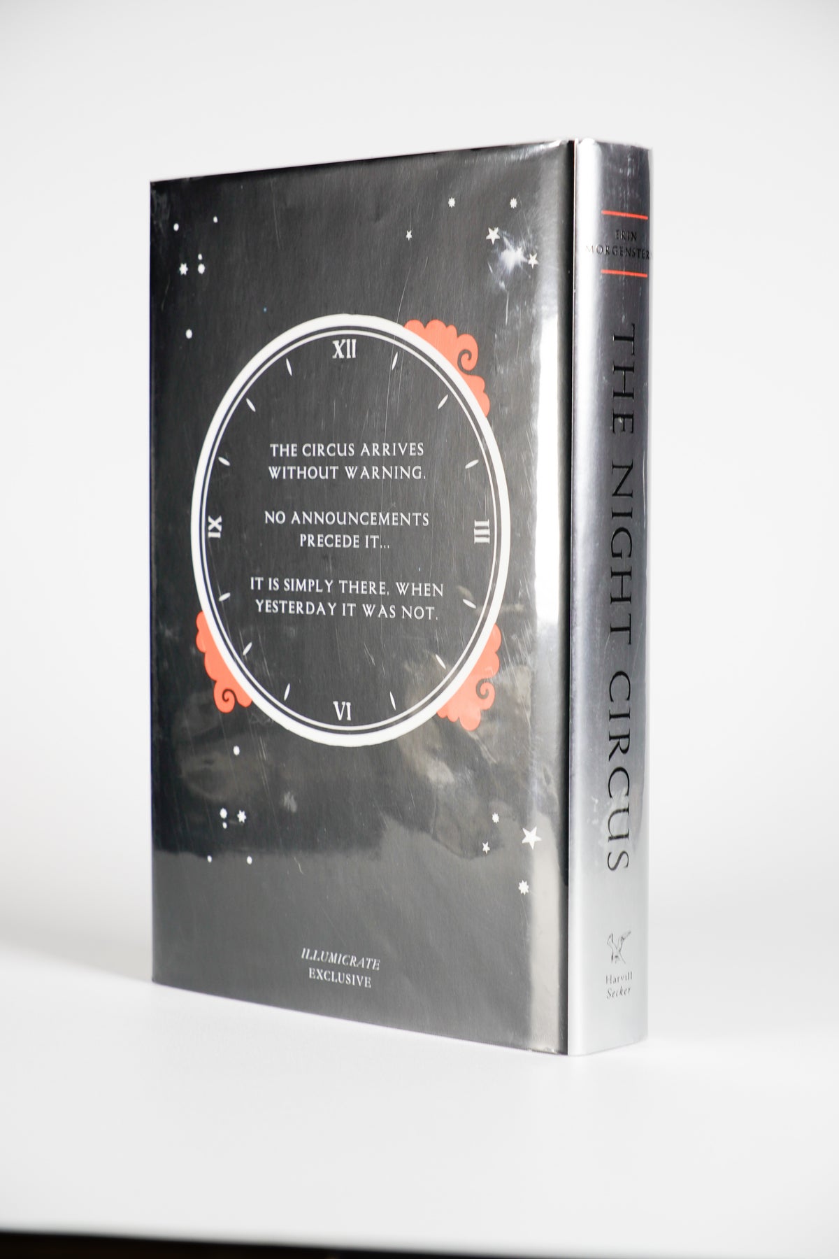 The Night Circus — Illumicrate signed hardcover: silver jacket back and spine with visible rubbing; actual copy