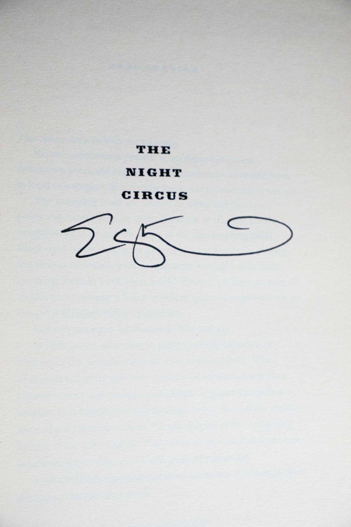 The Night Circus — Illumicrate signed hardcover: Erin Morgenstern signature page; actual copy