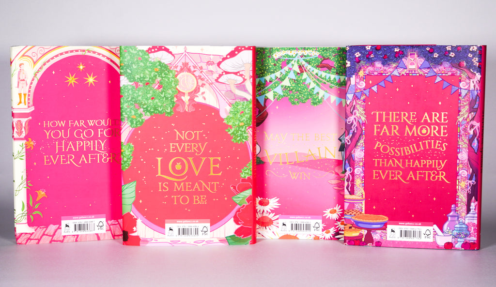 Four-book Once Upon a Broken Heart UK hardcover set by Stephanie Garber, back covers