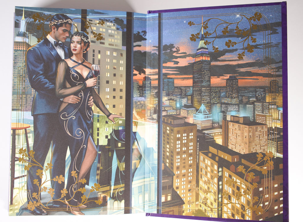 The Robin on the Oak Throne FairyLoot illustrated city endpapers
