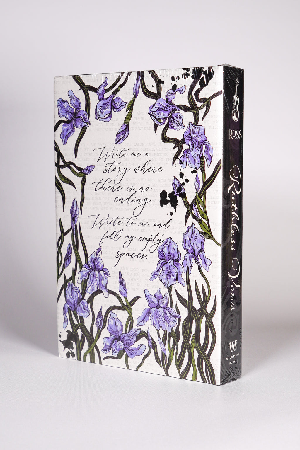 Back of the sealed Ruthless Vows OwlCrate exclusive hardcover