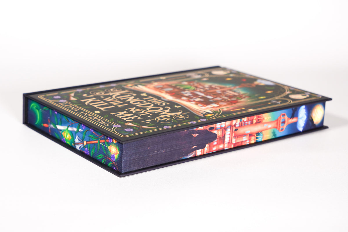 Printed edge and hardcover detail on This Kingdom Will Not Kill Me