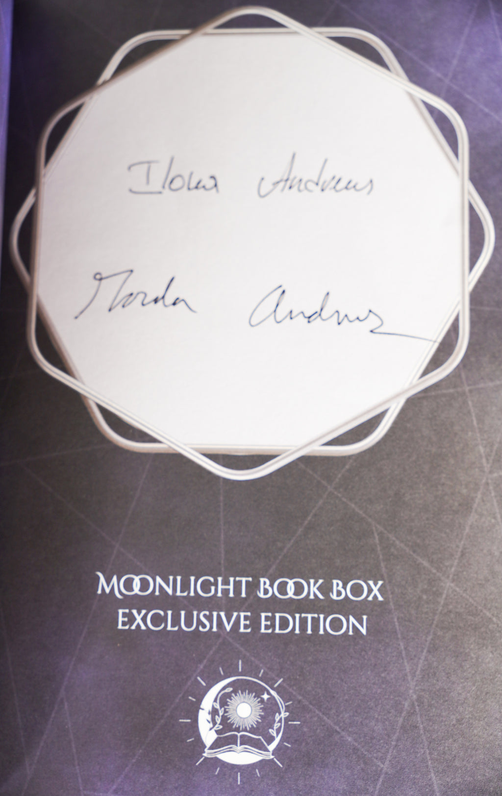 Ilona Andrews physical signatures in the Moonlight Book Box exclusive edition